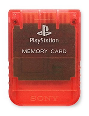 Originele Playstation 1 Memory Card - Crystal Red