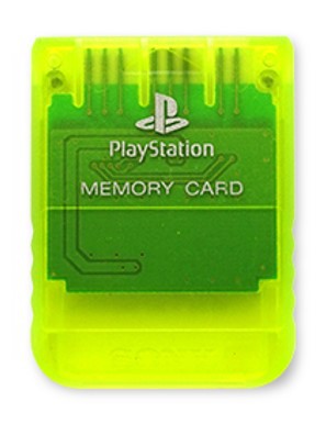Originele Playstation 1 Memory Card - Crystal Neon Green